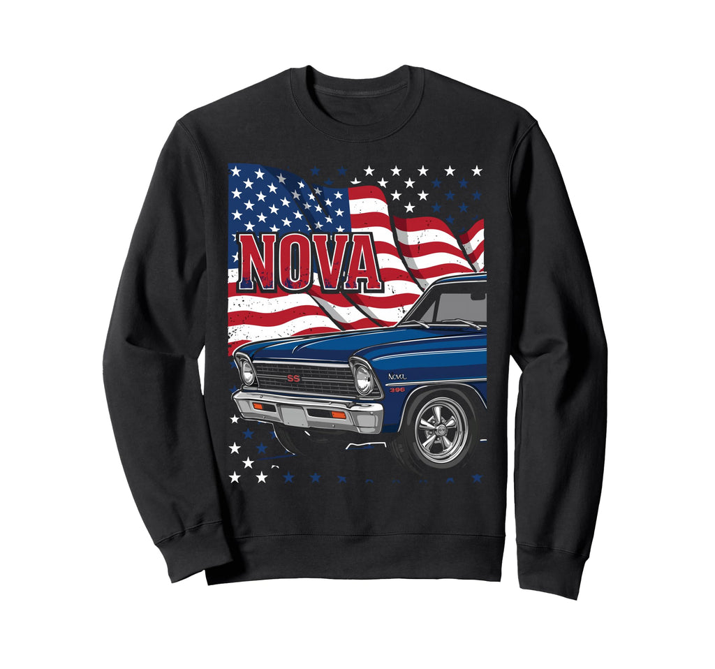1966 1967 Nova Ss Patriotic Sweatshirt - Custom Art Print Men Women - T-Shirt, Sweatshirt, Hoodie