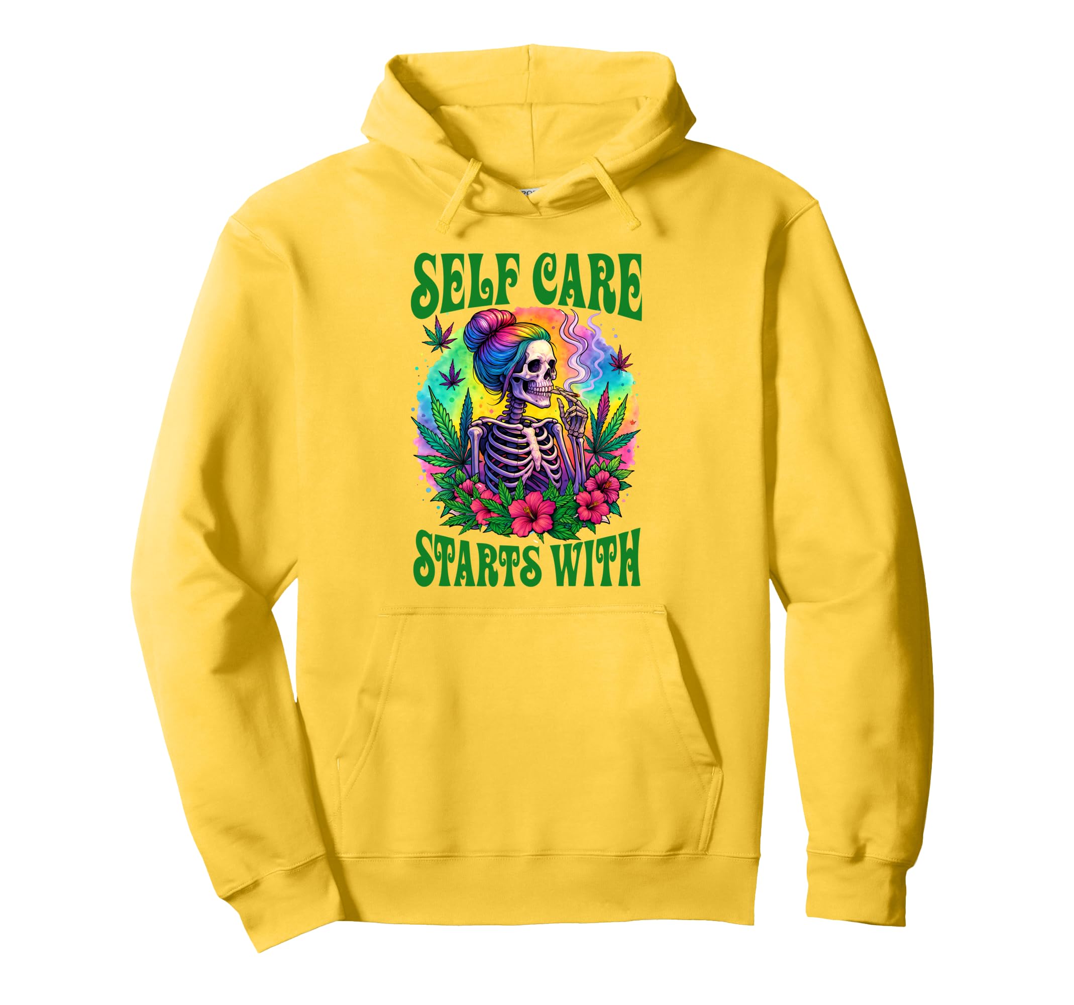 Cannabis Weed Lover Skeleton Hoodie - Casual Everyday Wear Men Women - T-Shirt, Sweatshirt, Hoodie