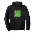 Bold Letter Green S Outline Alphabet Hoodie - Trendy Graphic Men Women - T-Shirt, Sweatshirt, Hoodie