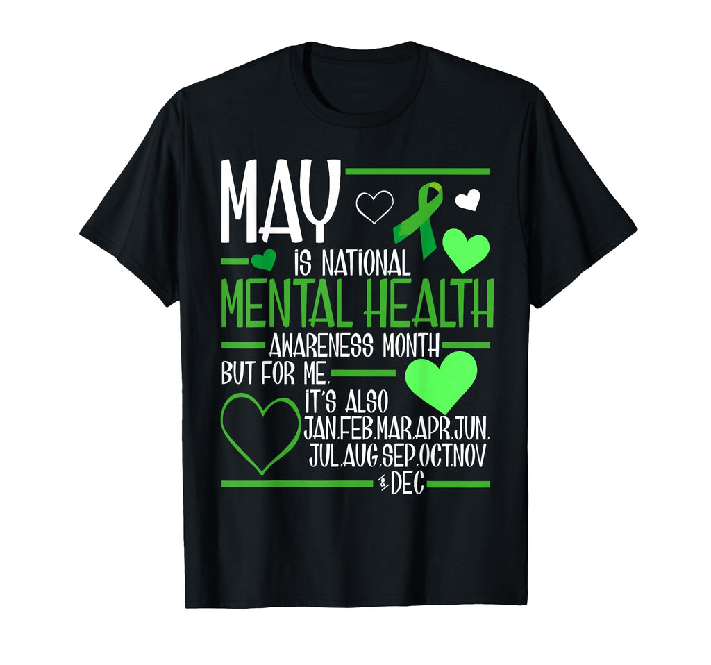 May We Wear Green Mental Health T-Shirt - Fun Novelty Design for Adults - T-Shirt, Sweatshirt, Hoodie