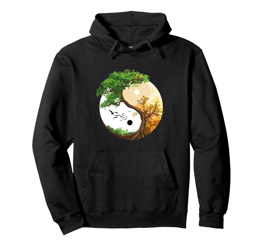Yoga Chakra Tree Life Hatha Wrinkled Hoodie - Graphic Print Men Women - T-Shirt, Sweatshirt, Hoodie
