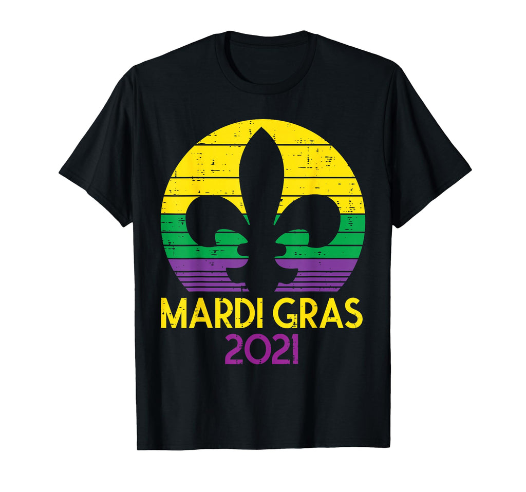 Mardi Gras 2021 Jester Hat Sunset T-Shirt - Novelty Apparel Men Women - T-Shirt, Sweatshirt, Hoodie