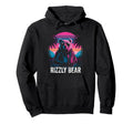 Rizzly Bear Synthwave Retrowave Hoodie - Custom Art Print for Adults - T-Shirt, Sweatshirt, Hoodie