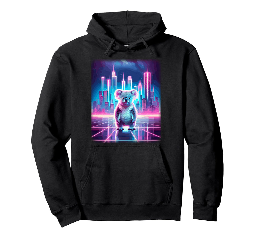 Synthwave Aesthetic Koala Bear Lover Hoodie - Casual Everyday Wear Unisex - T-Shirt, Sweatshirt, Hoodie