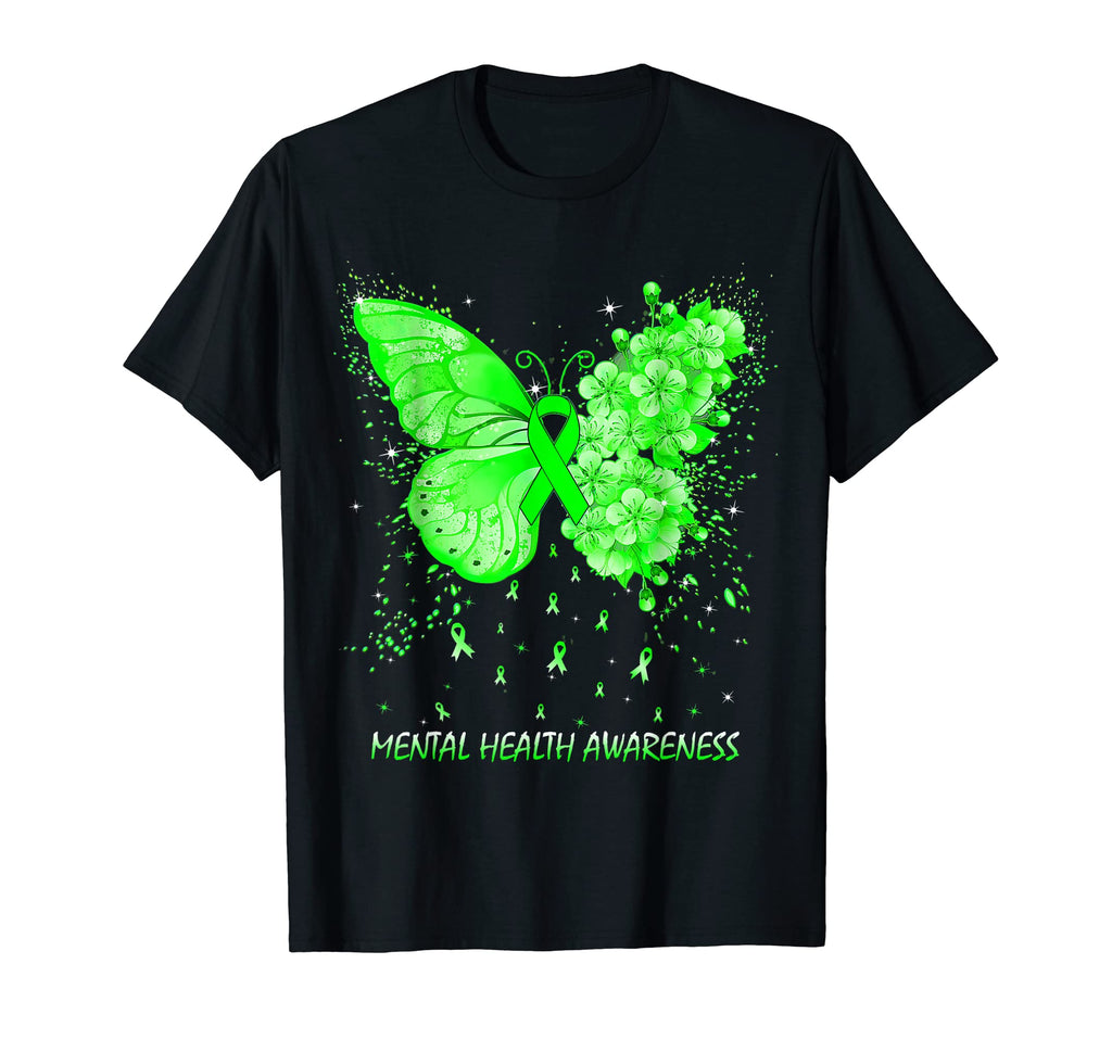 Womens Butterfly Mental Health T-Shirt - Novelty Apparel Men Women - T-Shirt, Sweatshirt, Hoodie