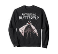 Mothman Antisocial Butterfly Sweatshirt - Minimalist Print Unisex - T-Shirt, Sweatshirt, Hoodie