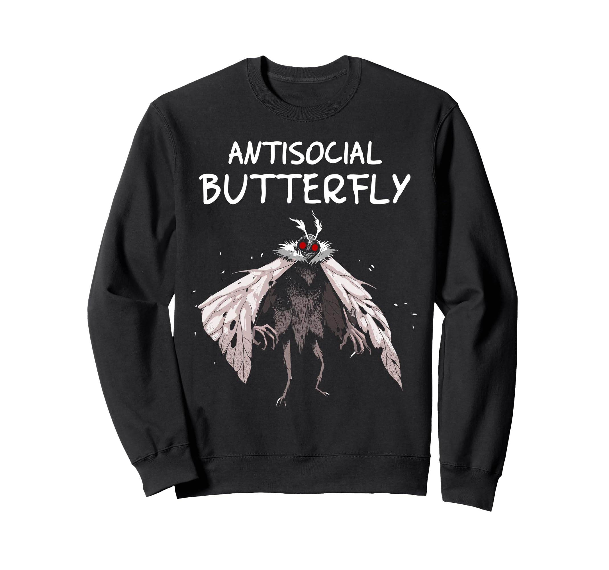 Mothman Antisocial Butterfly Sweatshirt - Minimalist Print Unisex - T-Shirt, Sweatshirt, Hoodie