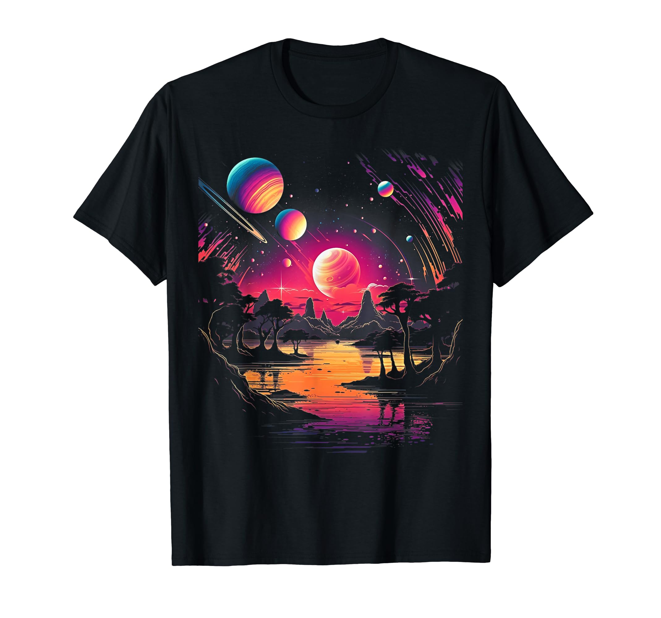 Vaporwave Solar System 80S T-Shirt - Casual Everyday Wear for Adults - T-Shirt, Sweatshirt, Hoodie
