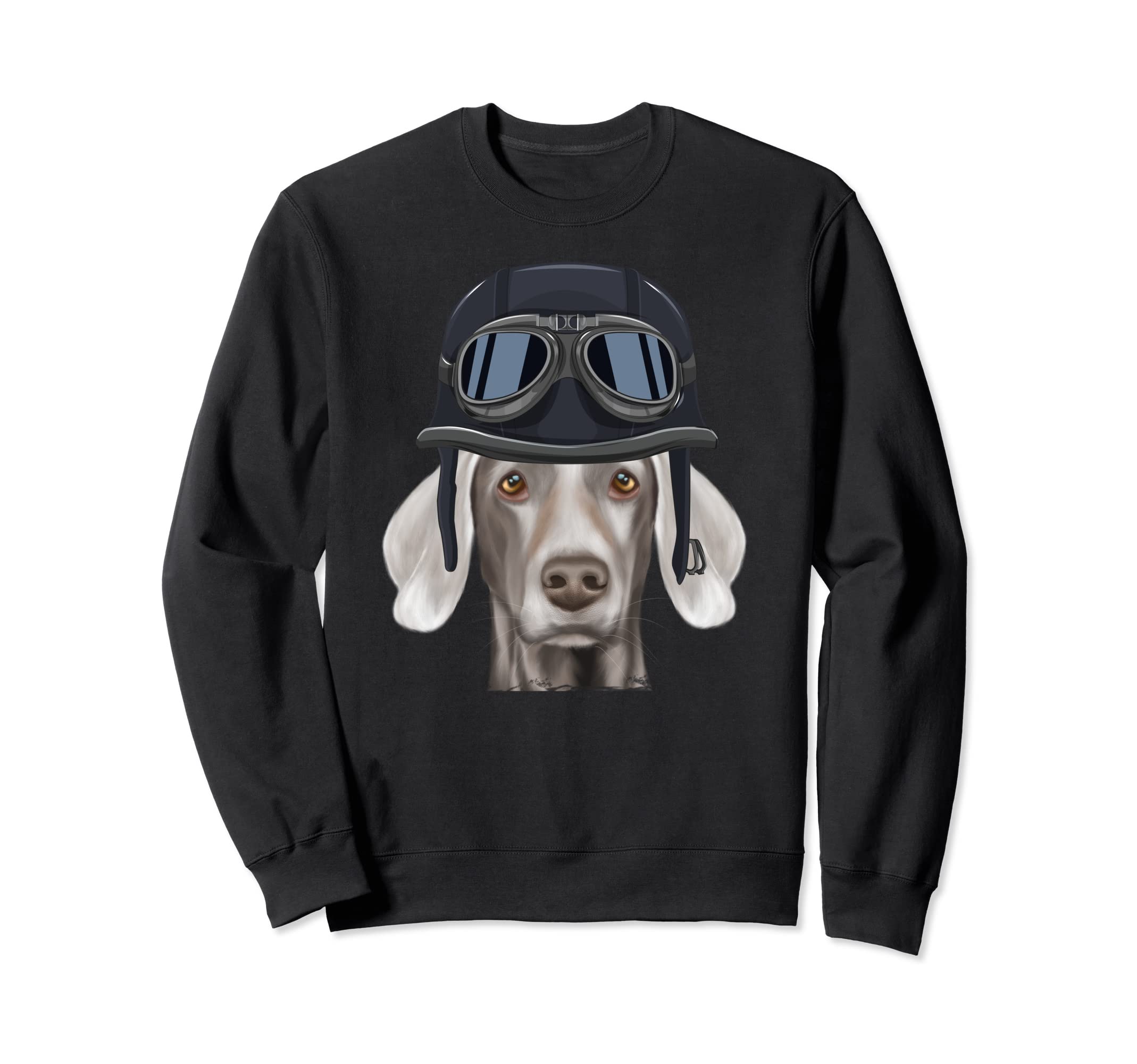 Funny Motorcycle Helmet Weimaraner Sweatshirt - Trendy Graphic Men Women - T-Shirt, Sweatshirt, Hoodie