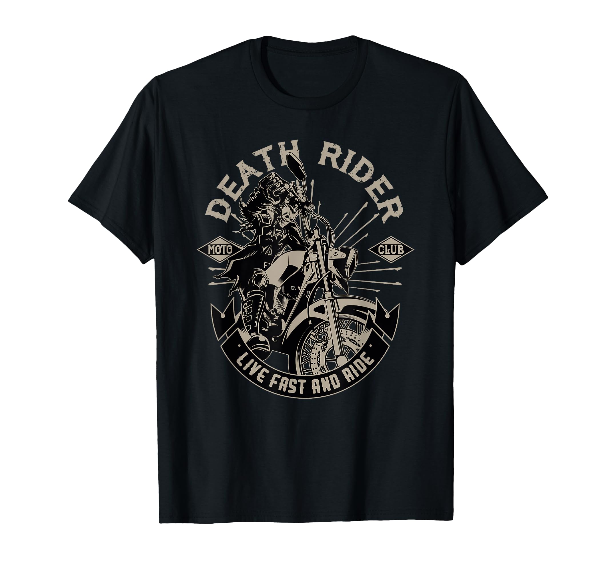 Death Rider Chopper Skull Biker T-Shirt - Aesthetic Graphic Men Women - T-Shirt, Sweatshirt, Hoodie