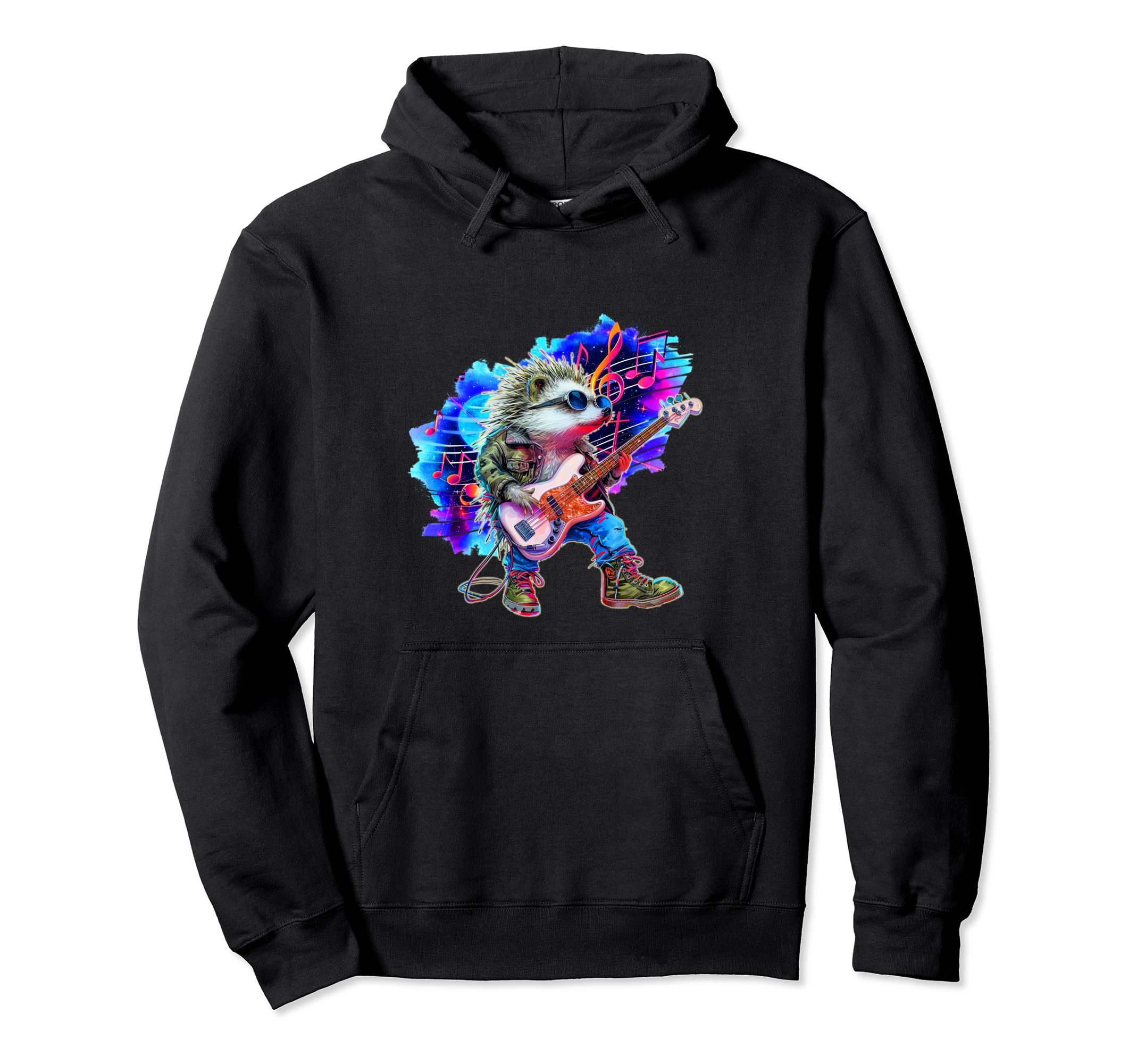 80S 90S Streetwear Rocker Hedgehog Hoodie - Minimalist Print Men Women - T-Shirt, Sweatshirt, Hoodie