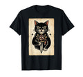 Americana Cat Tattoo Rose And T-Shirt - Aesthetic Graphic for Adults - T-Shirt, Sweatshirt, Hoodie