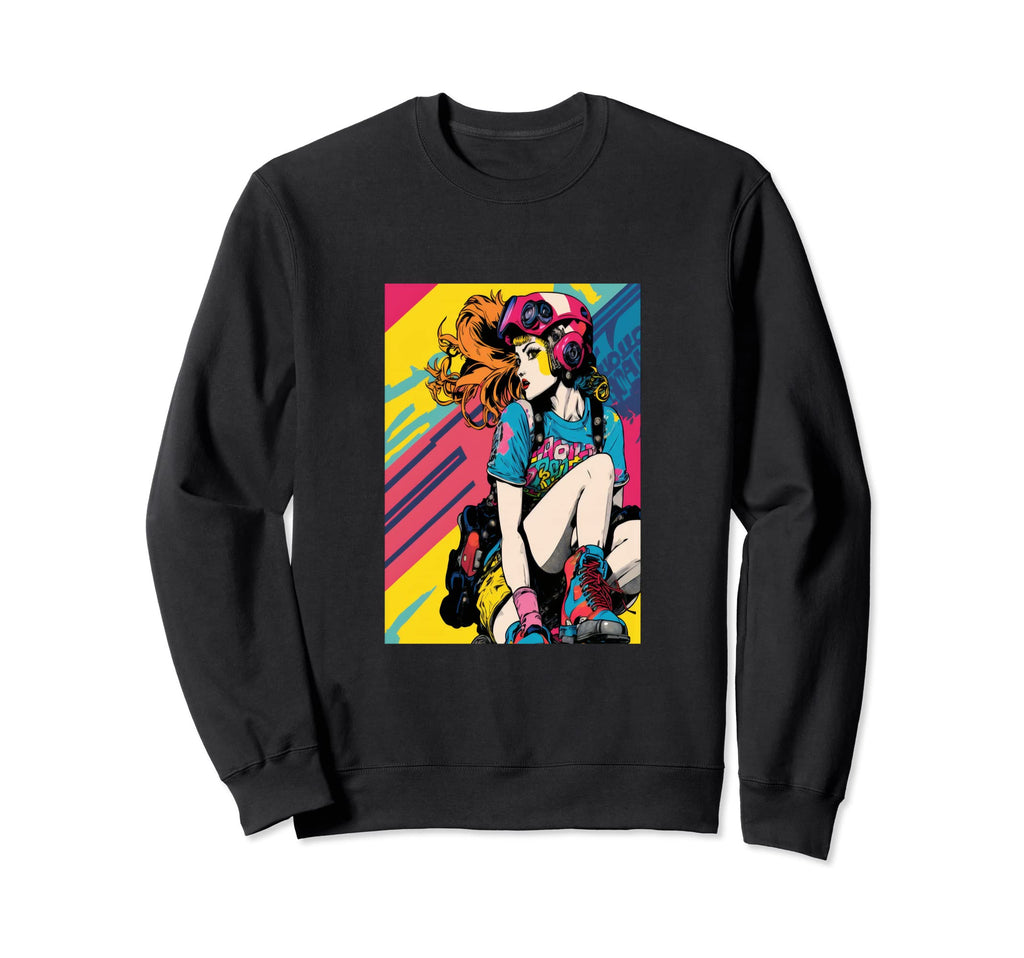 Roller Skater Pop Art Roller Sweatshirt - Aesthetic Graphic Men Women - T-Shirt, Sweatshirt, Hoodie