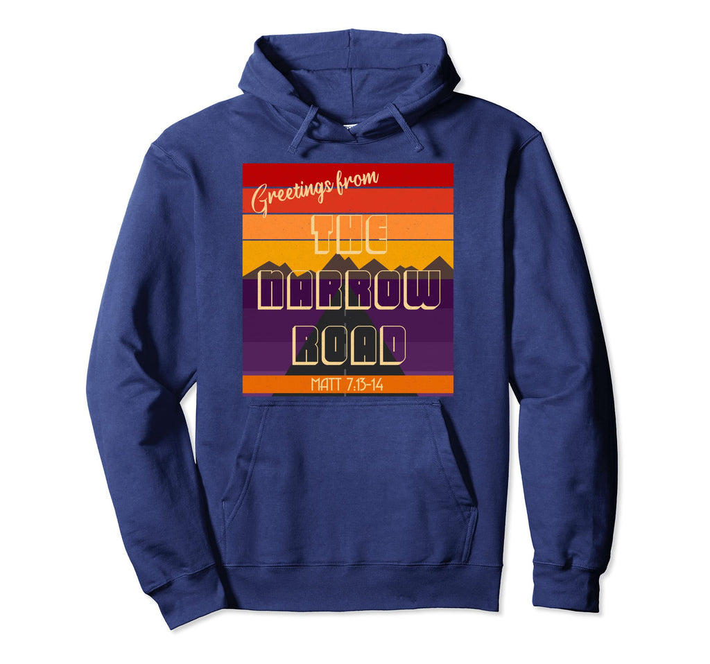 Christian Faith Postcard Narrow Road Hoodie - Trendy Graphic for Adults - T-Shirt, Sweatshirt, Hoodie