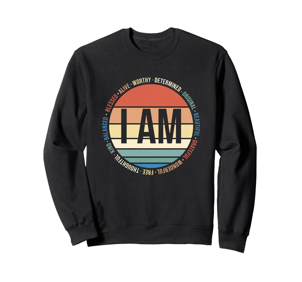 70S Positive Affirmations Self Sweatshirt - Minimalist Print Men Women - T-Shirt, Sweatshirt, Hoodie