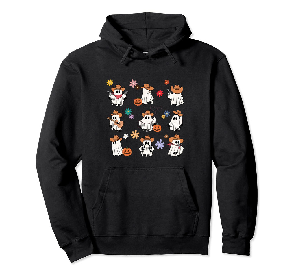 Ghost Cowboy Halloween Western Hoodie - Unique Graphic Men Women - T-Shirt, Sweatshirt, Hoodie