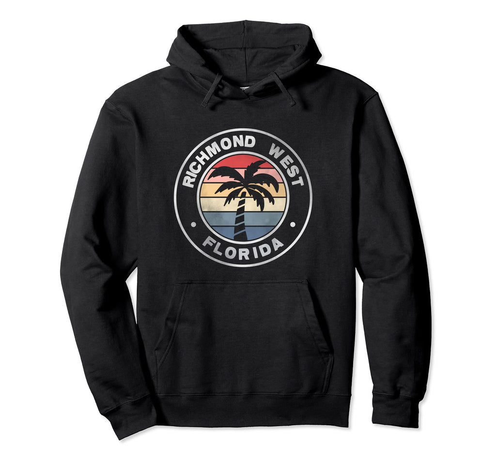 Richmond West Florida Sunset Palm Hoodie - Minimalist Print for Adults - T-Shirt, Sweatshirt, Hoodie