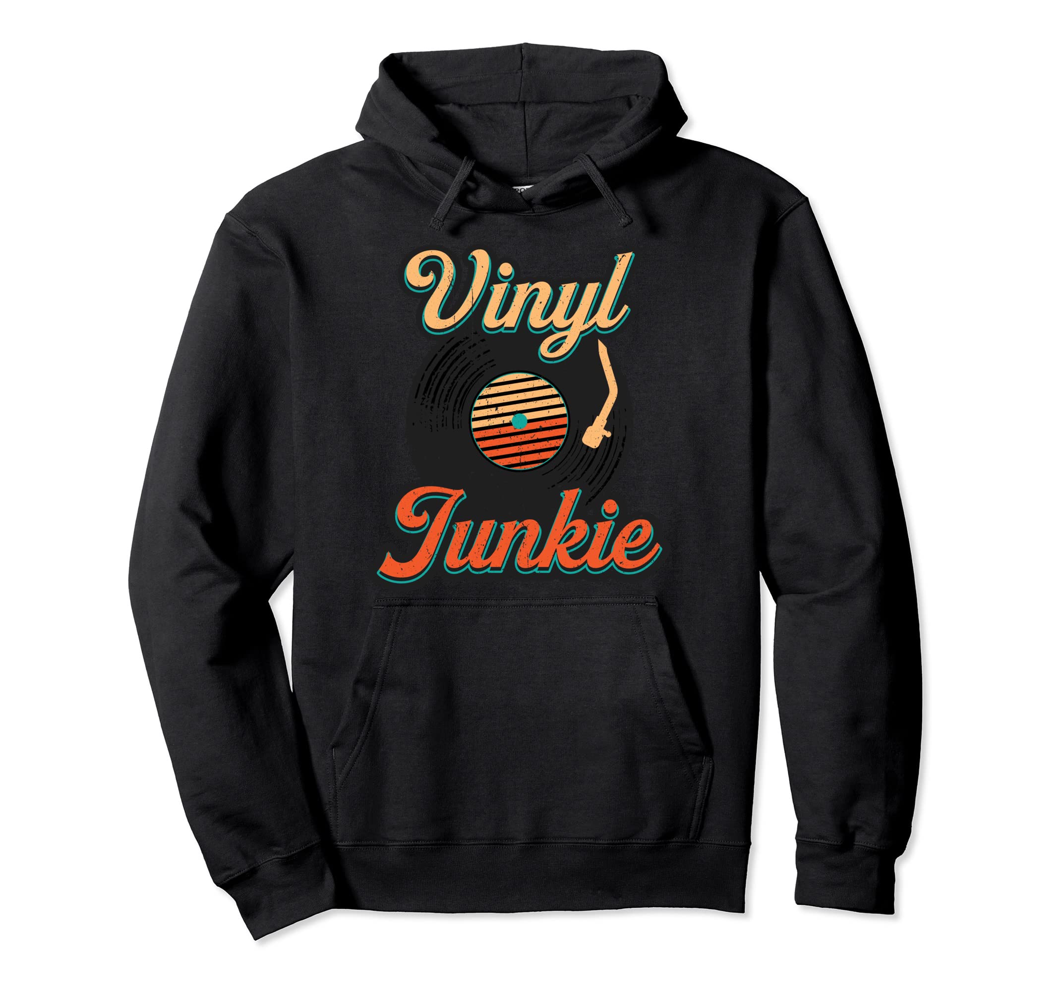 Vinyl Junkie Vinyl Record Analog Lp Hoodie - Minimalist Print for Adults - T-Shirt, Sweatshirt, Hoodie
