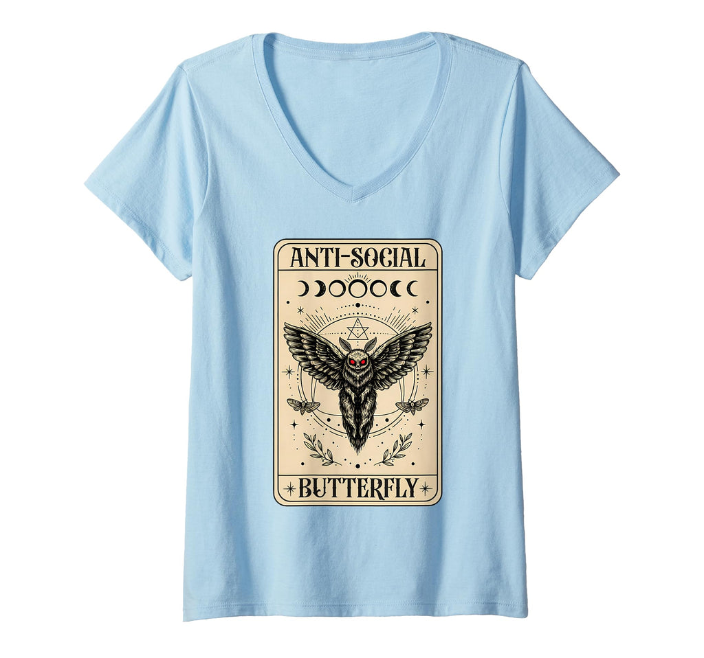 Womens Mothman Anti Social Funny Butterfly T-Shirt - Trendy Graphic Unisex - T-Shirt, Sweatshirt, Hoodie
