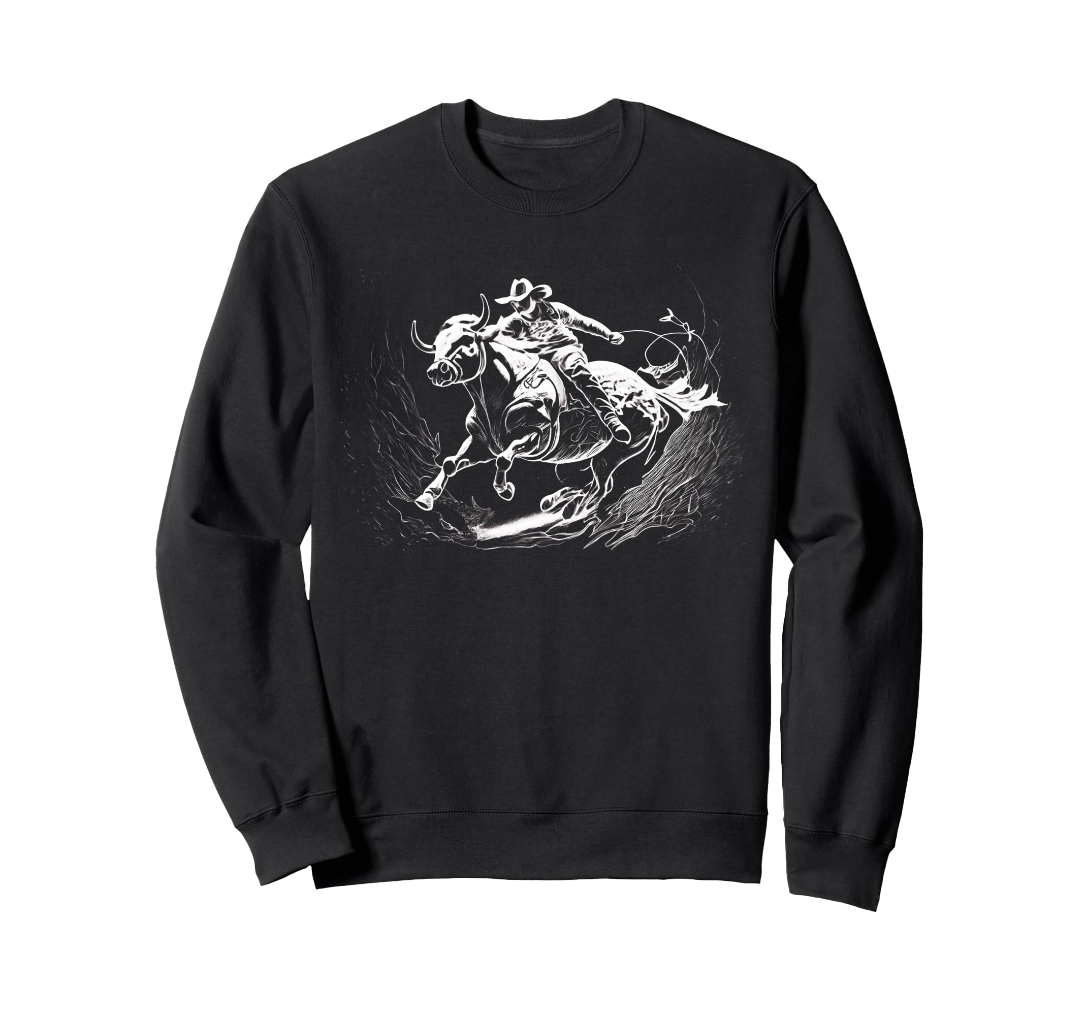 Cowboy Rodeo Horse Riding Usa Sweatshirt - Minimalist Print for Adults - T-Shirt, Sweatshirt, Hoodie