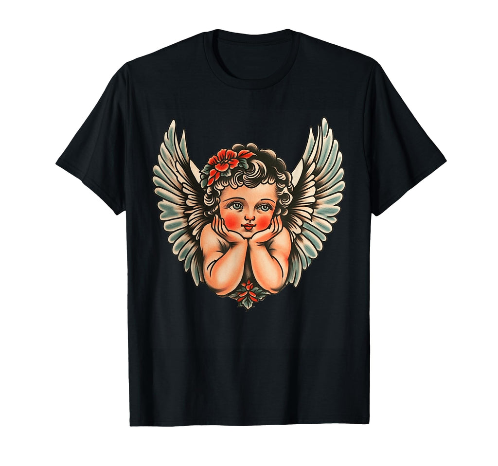 Valentines Day Cupid Flash Tattoo Art T-Shirt - Novelty Apparel for Adults - T-Shirt, Sweatshirt, Hoodie