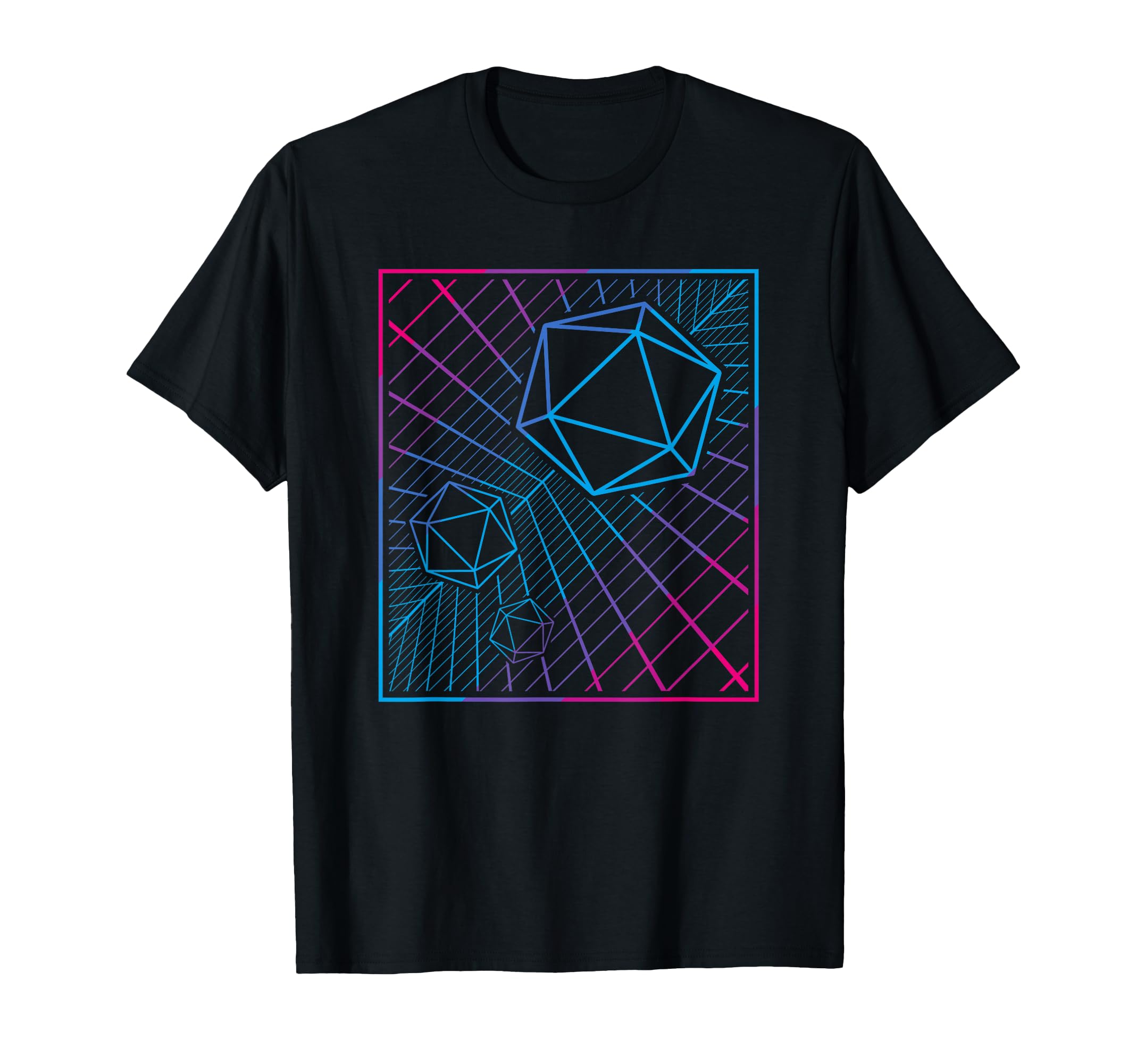 D20 Dice Synthwave 80S Ttrpg T-Shirt - Trendy Graphic Men Women - T-Shirt, Sweatshirt, Hoodie