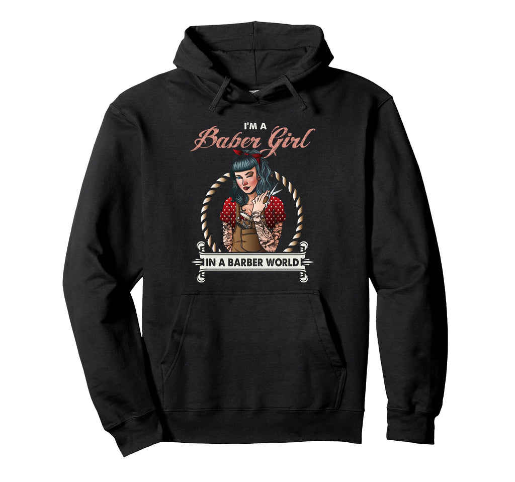 Barber Pinup Barber World Hoodie - Novelty Apparel Unisex - T-Shirt, Sweatshirt, Hoodie
