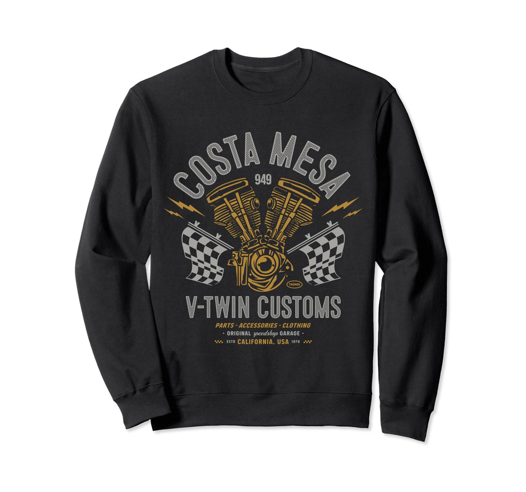 Costa Mesa Local Motorcycle Garage Sweatshirt - Graphic Print Men Women - T-Shirt, Sweatshirt, Hoodie