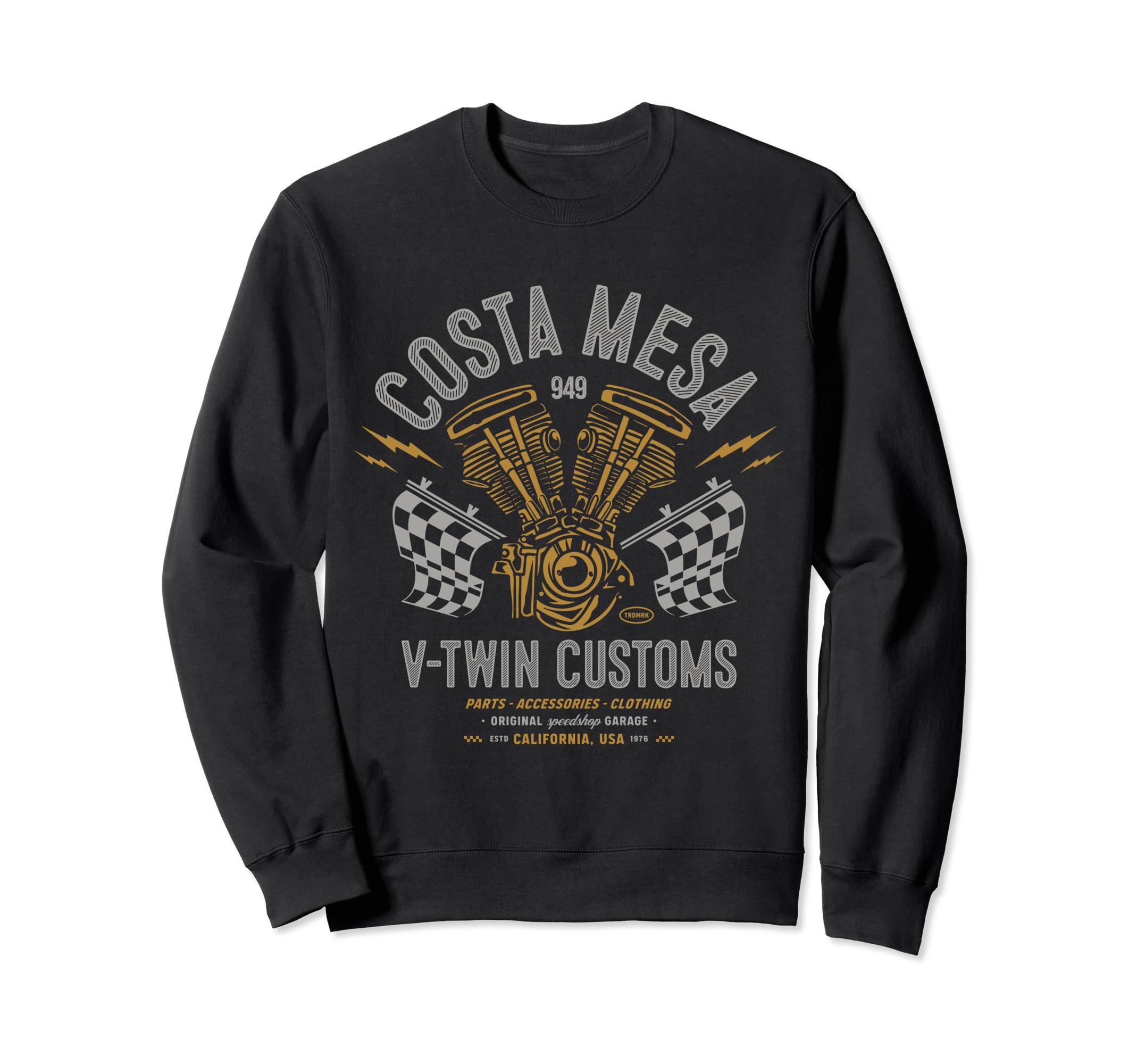 Costa Mesa Local Motorcycle Garage Sweatshirt - Graphic Print Men Women - T-Shirt, Sweatshirt, Hoodie