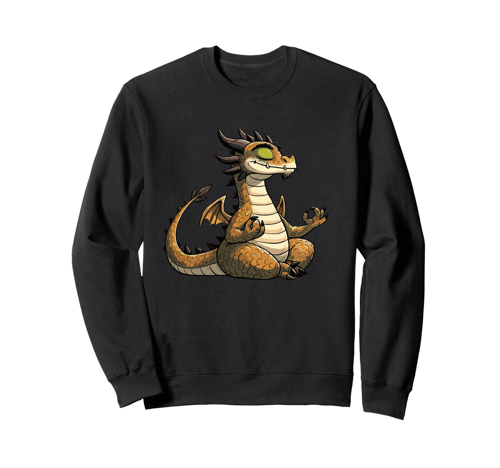 Meditation Dragon Yoga Pose Sweatshirt - Fun Novelty Design for Adults - T-Shirt, Sweatshirt, Hoodie