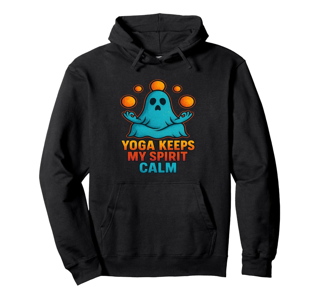 Yoga Spirit Calm Funny Ghost Halloween Hoodie - Novelty Apparel for Adults - T-Shirt, Sweatshirt, Hoodie