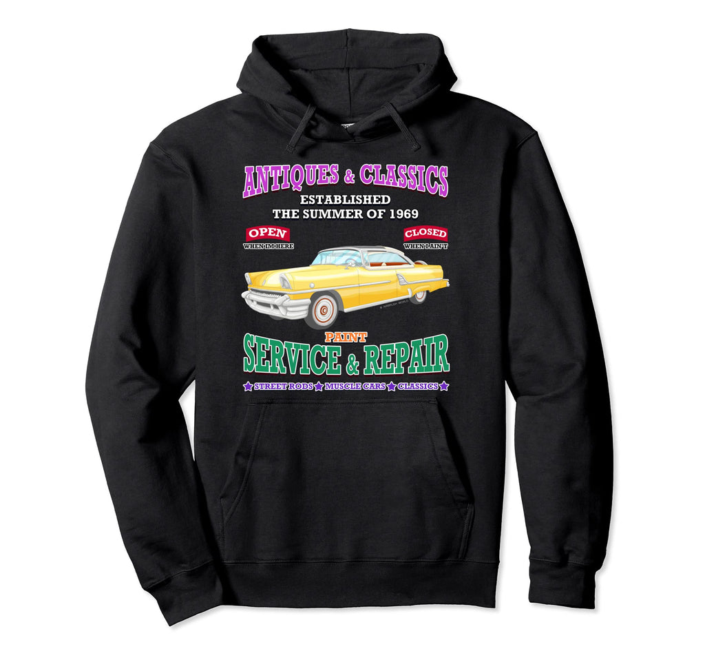 Antique Car Garage Hot Rod Hoodie - Casual Everyday Wear for Adults - T-Shirt, Sweatshirt, Hoodie