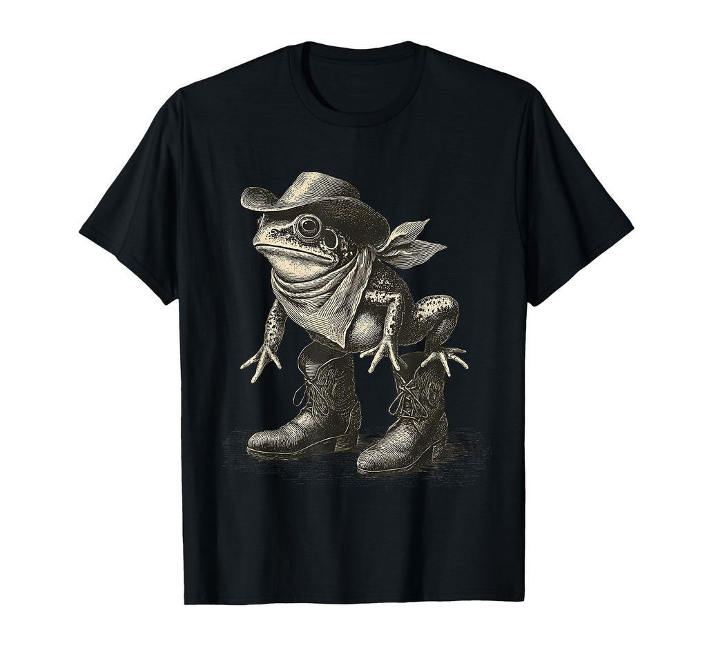 Frog Cowboy Rodeo Cowgirl Toad T-Shirt - Casual Everyday Wear Unisex - T-Shirt, Sweatshirt, Hoodie