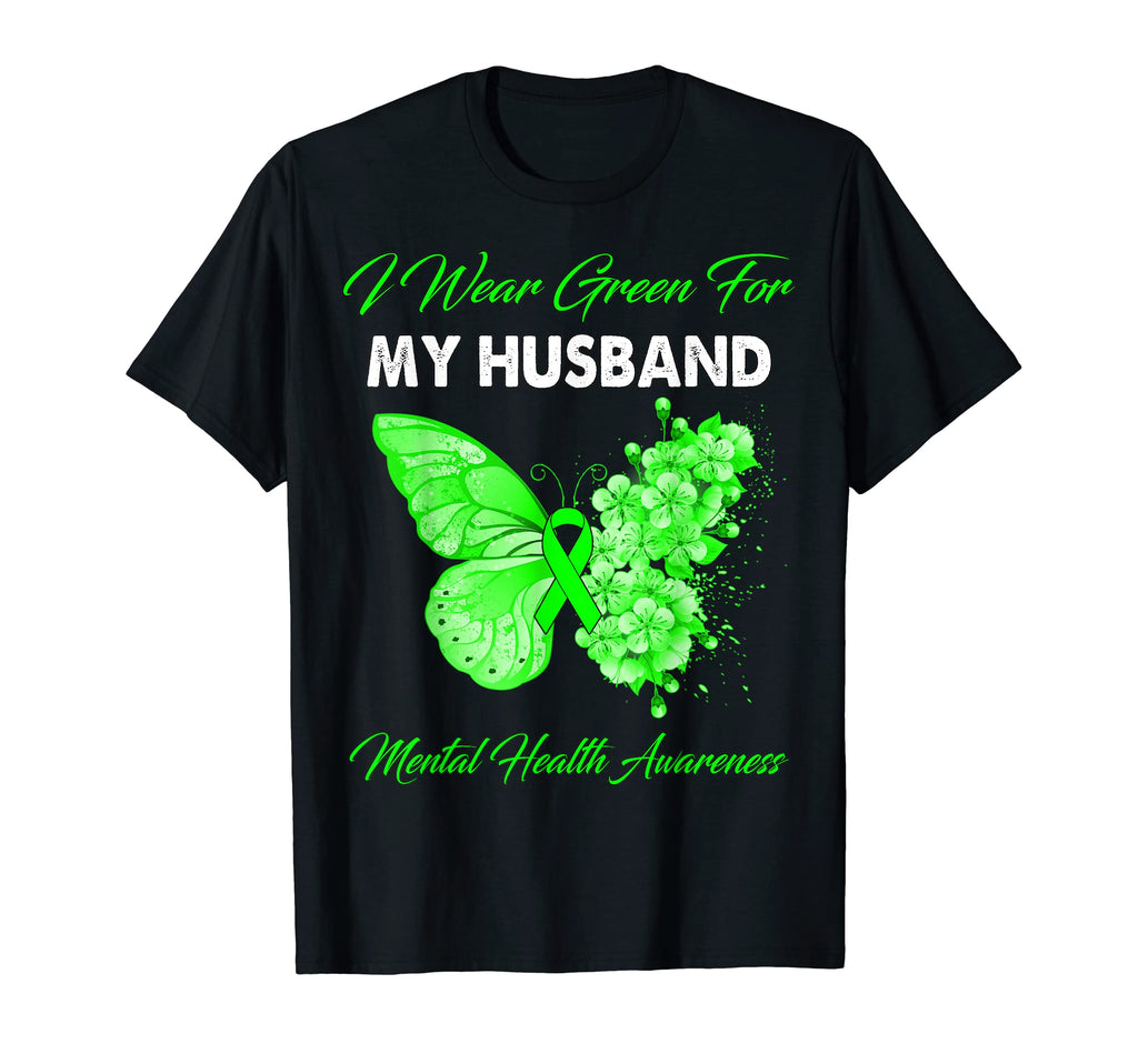 Butterfly I Wear Green My Husband T-Shirt - Trendy Graphic Men Women - T-Shirt, Sweatshirt, Hoodie