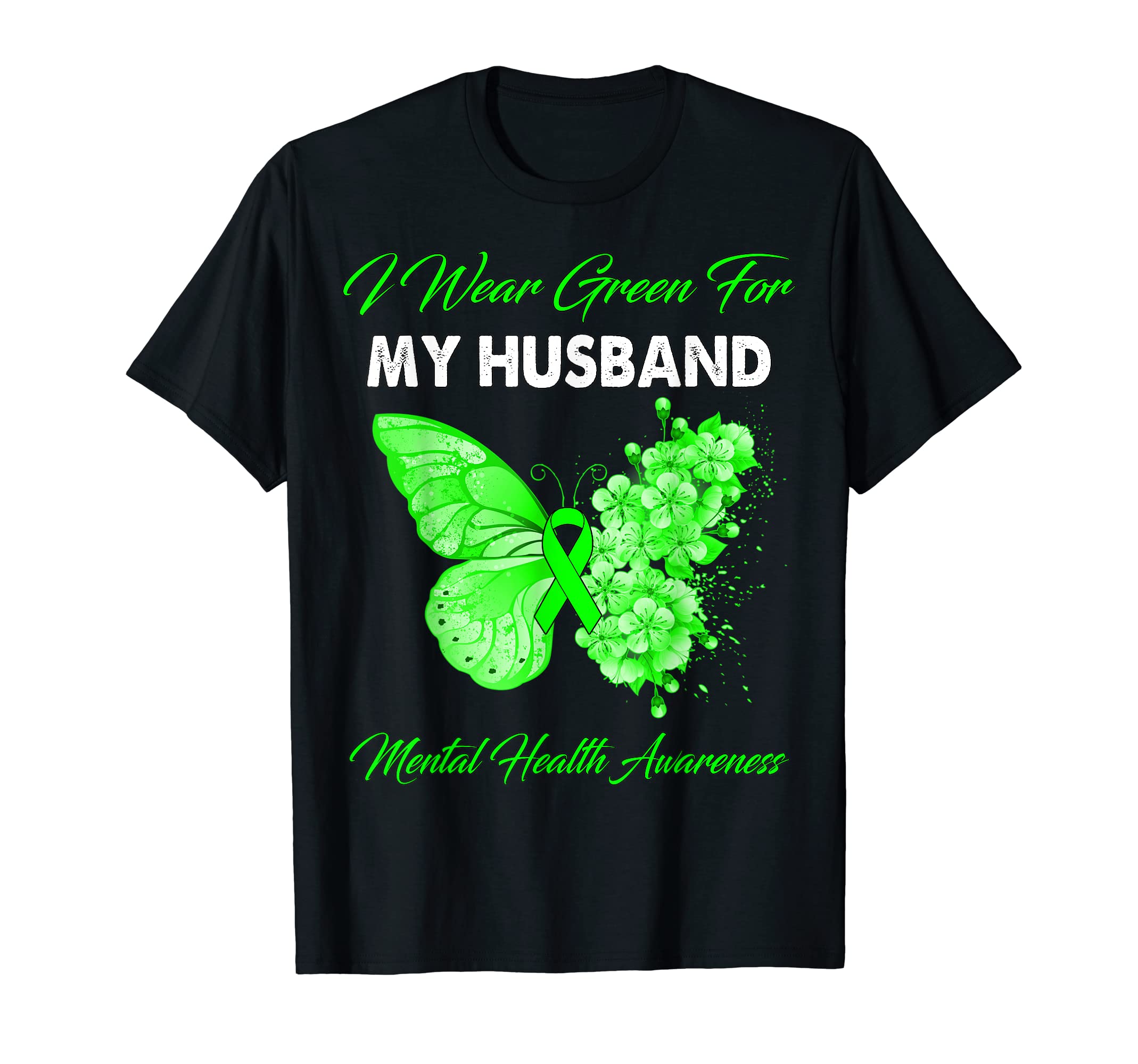 Butterfly I Wear Green My Husband T-Shirt - Trendy Graphic Men Women - T-Shirt, Sweatshirt, Hoodie