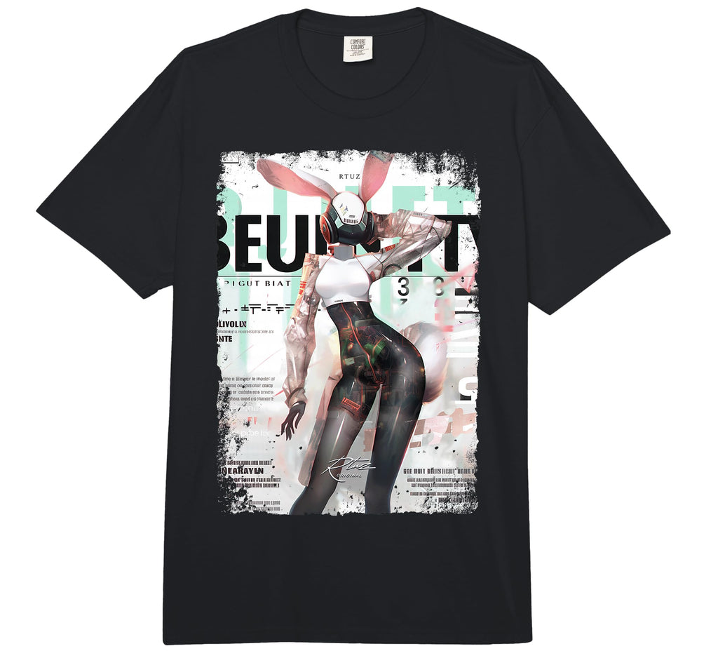 Magazine Cover Bunny Collage Sexy Model T-Shirt - Aesthetic Graphic Unisex - T-Shirt, Sweatshirt, Hoodie