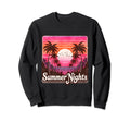 Summer Nights 80S Synthwave Sweatshirt - Fun Novelty Design Unisex - T-Shirt, Sweatshirt, Hoodie