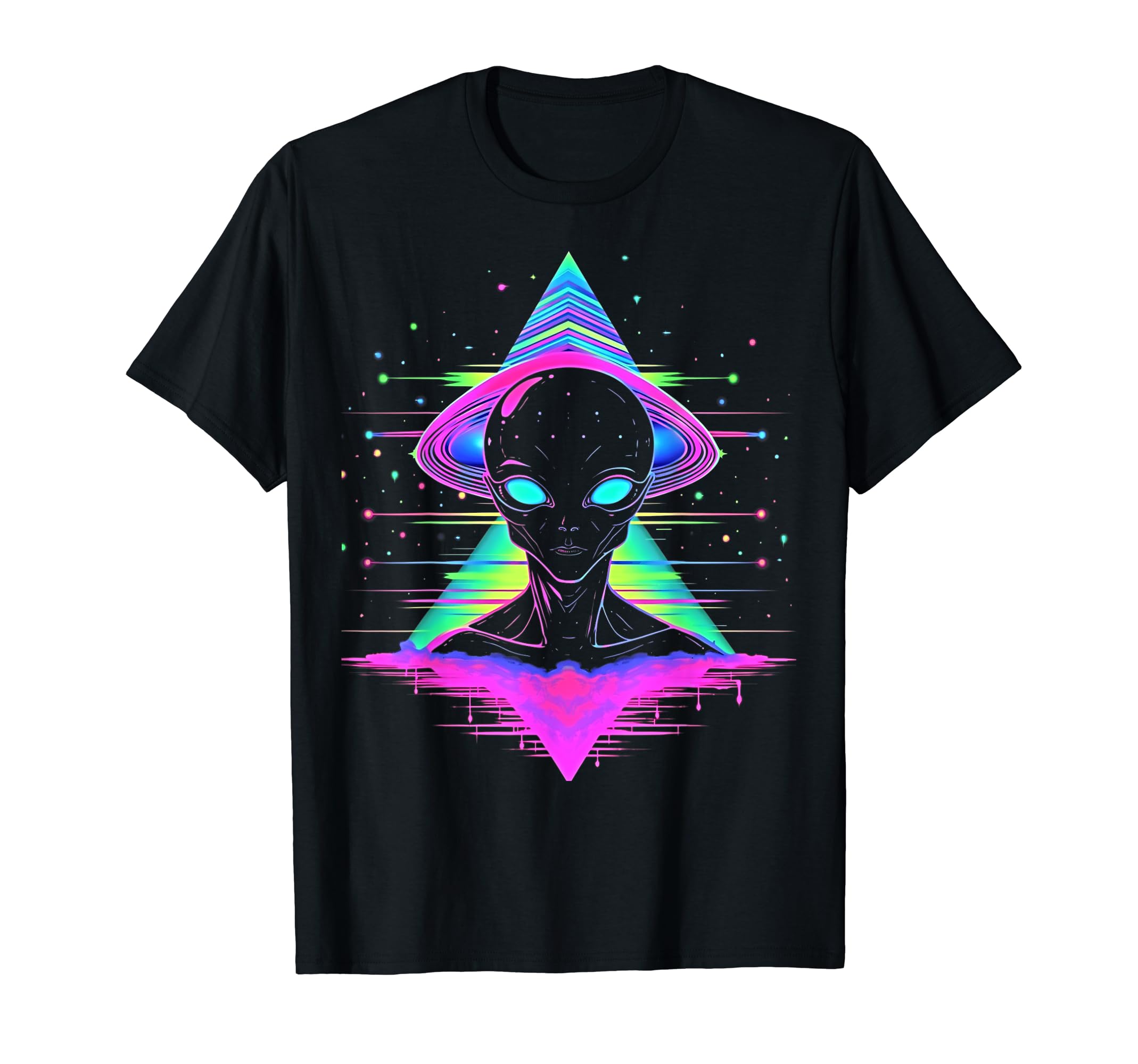 Synthwave Alien Cyberpunk 80S Sci T-Shirt - Fun Novelty Design Men Women - T-Shirt, Sweatshirt, Hoodie