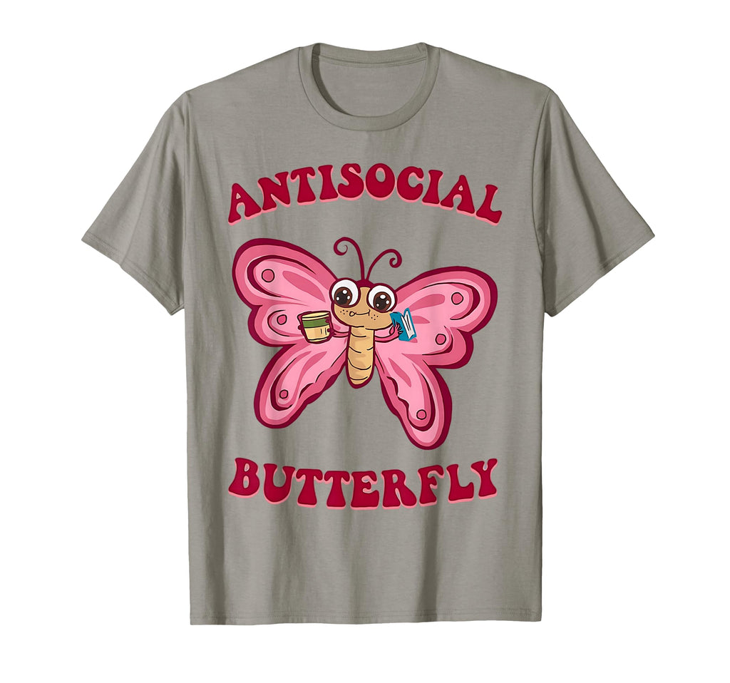 Groovy Anti Social Butterfly Ironic T-Shirt - Streetwear Style Men Women - T-Shirt, Sweatshirt, Hoodie