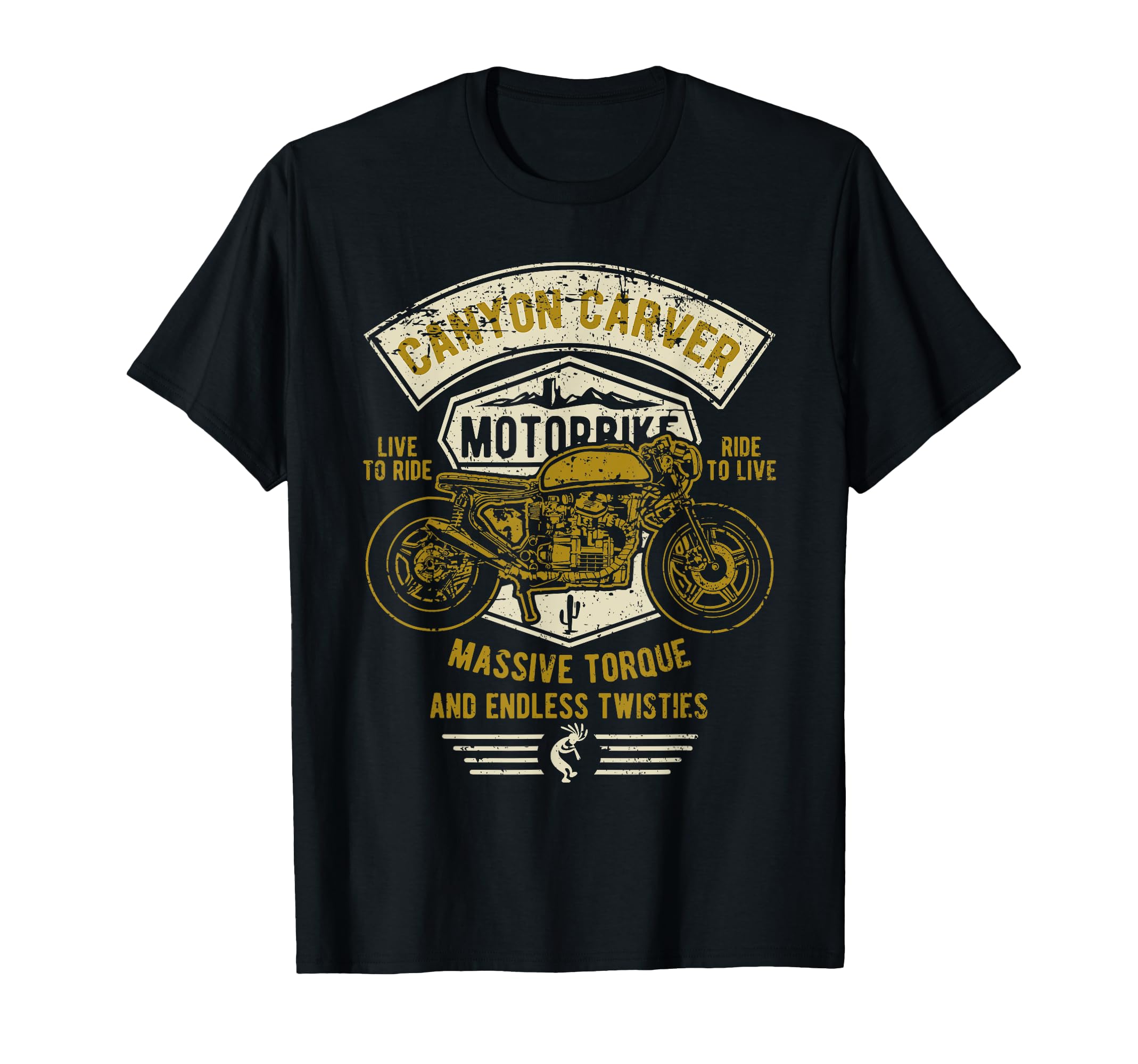 Canyon Carver Motorcycle Distressed T-Shirt - Graphic Print for Adults - T-Shirt, Sweatshirt, Hoodie