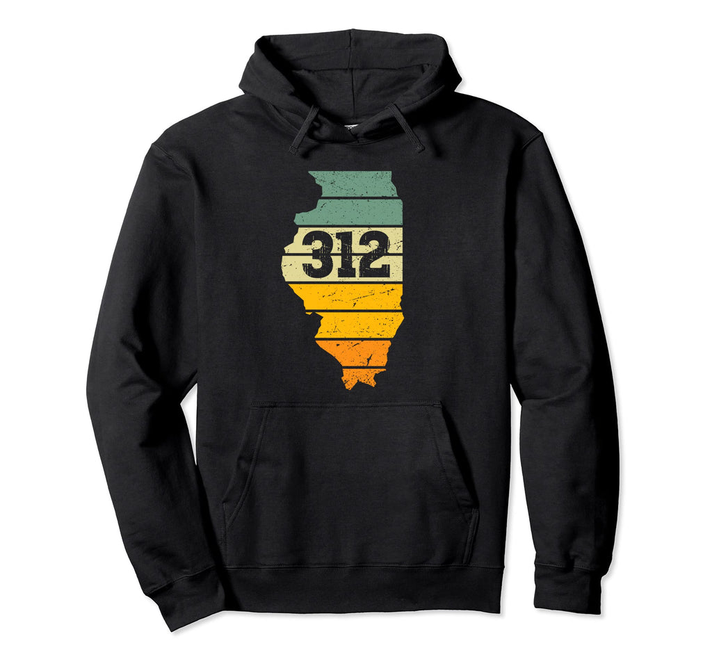 Chicago Illinois 312 Area Code Hoodie - Casual Everyday Wear Men Women - T-Shirt, Sweatshirt, Hoodie
