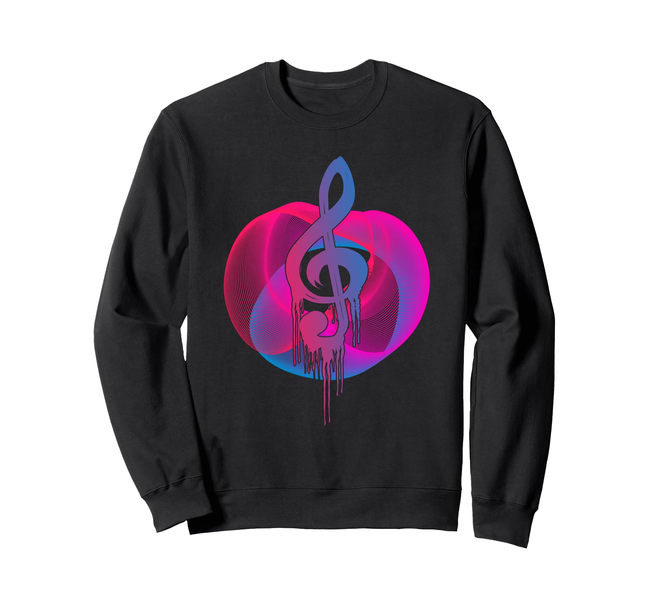 Synthwave Music Lover Treble Clef Sweatshirt - Graphic Print for Adults - T-Shirt, Sweatshirt, Hoodie