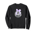 Disco Ball Purple Lilac Bow Sweatshirt - Minimalist Print for Adults - T-Shirt, Sweatshirt, Hoodie