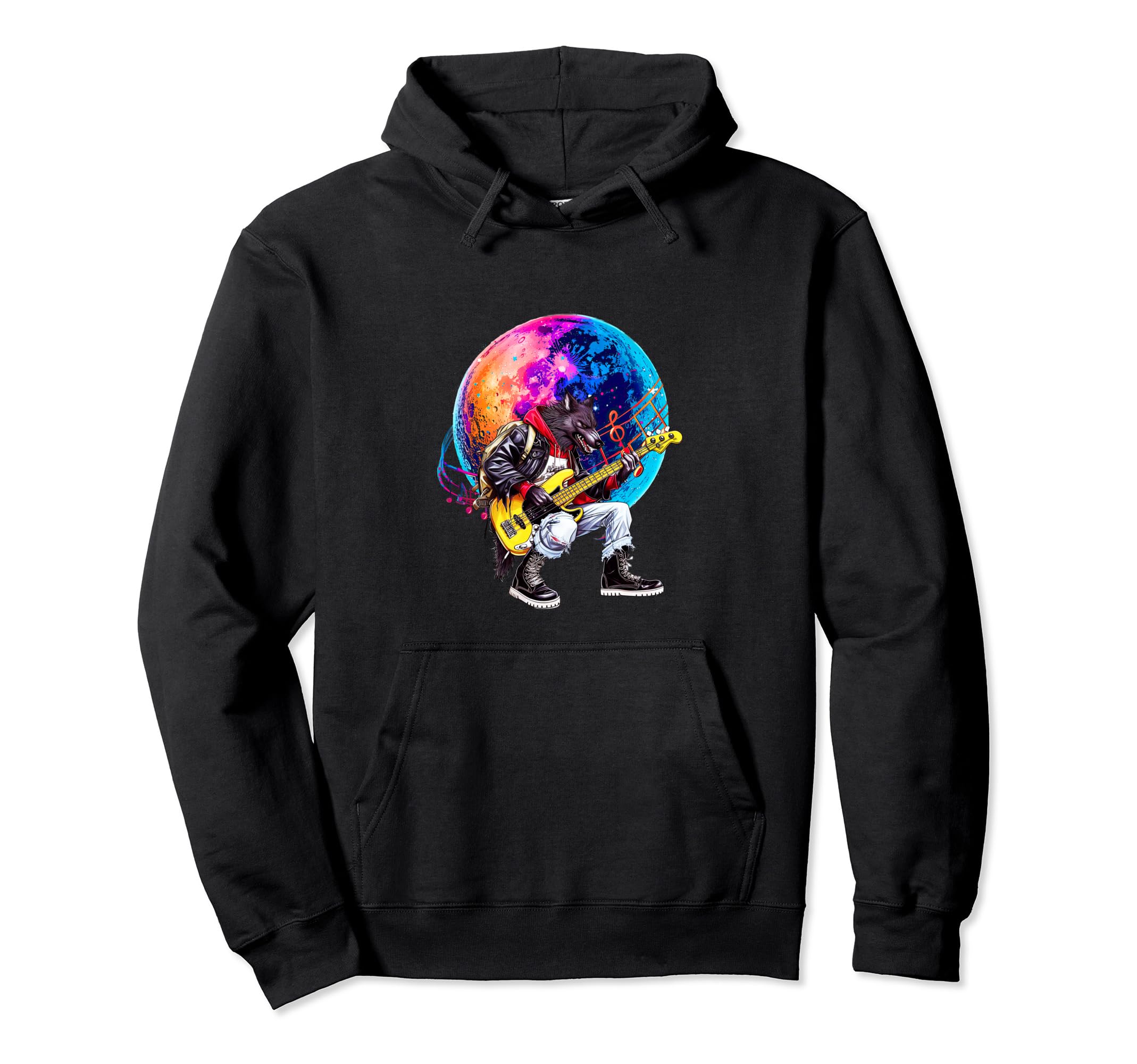 80S 90S Streetwear Scary Rocker Werewolf Hoodie - Streetwear Style Unisex - T-Shirt, Sweatshirt, Hoodie