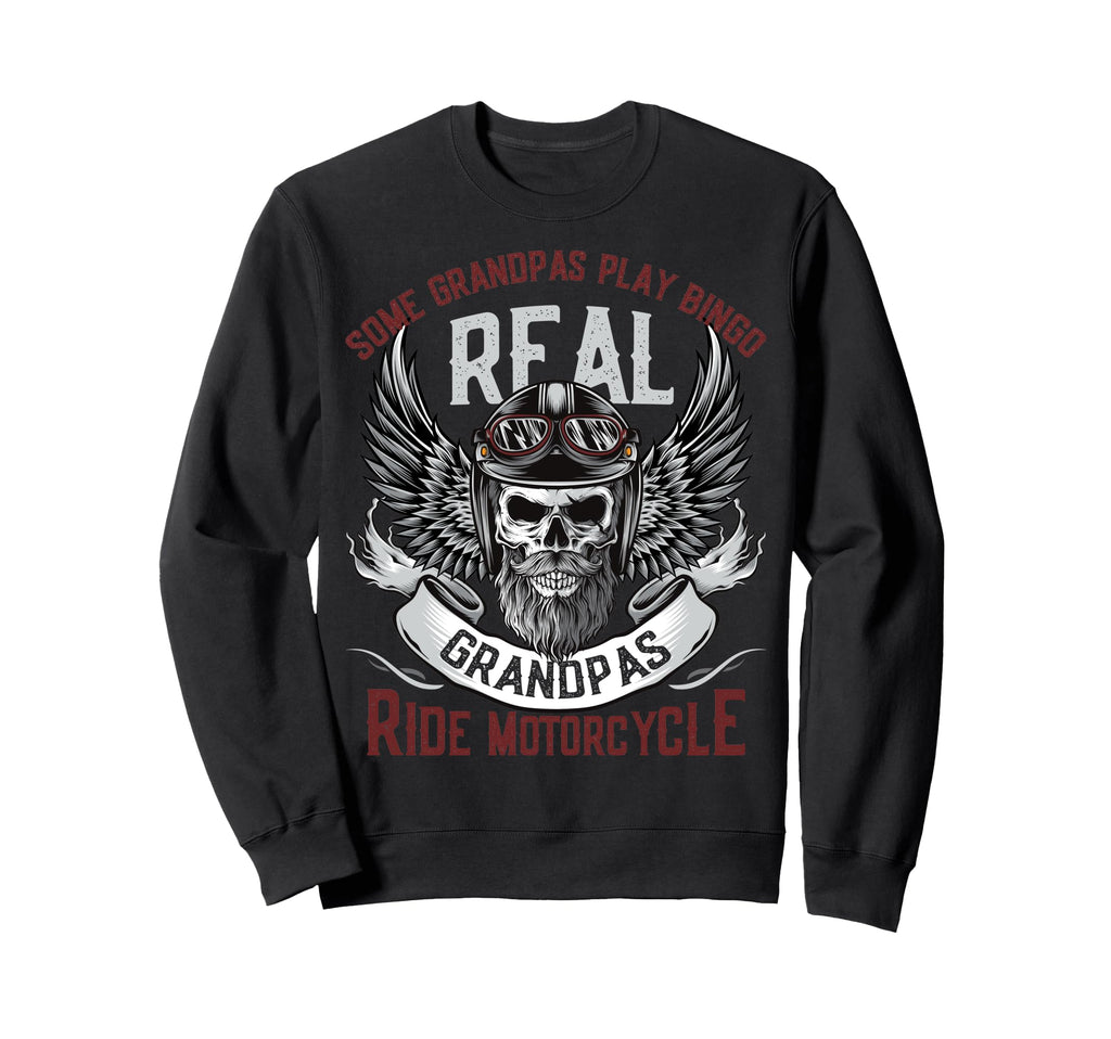 Grandpas Ride Motorcycles Biker Sweatshirt - Fun Novelty Design for Adults - T-Shirt, Sweatshirt, Hoodie
