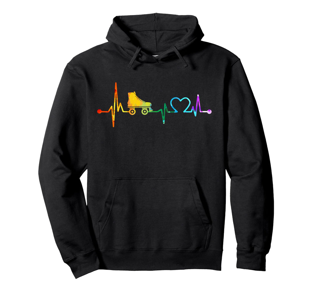Roller Skate Heartbeat Watercolors Skating Hoodie - Minimalist Print Unisex - T-Shirt, Sweatshirt, Hoodie