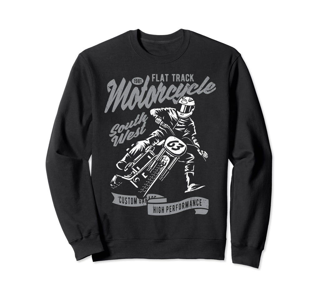 Flat Track Motorcycle Race Sweatshirt - Custom Art Print Unisex - T-Shirt, Sweatshirt, Hoodie