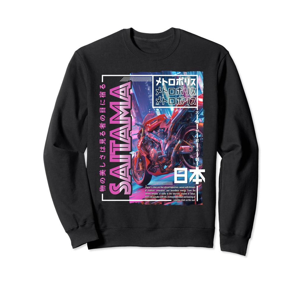 Saitama City 80S Synthwave Sweatshirt - Graphic Print for Adults - T-Shirt, Sweatshirt, Hoodie