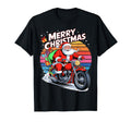 Merry Santa Riding Motorcycle T-Shirt - Minimalist Print Unisex - T-Shirt, Sweatshirt, Hoodie