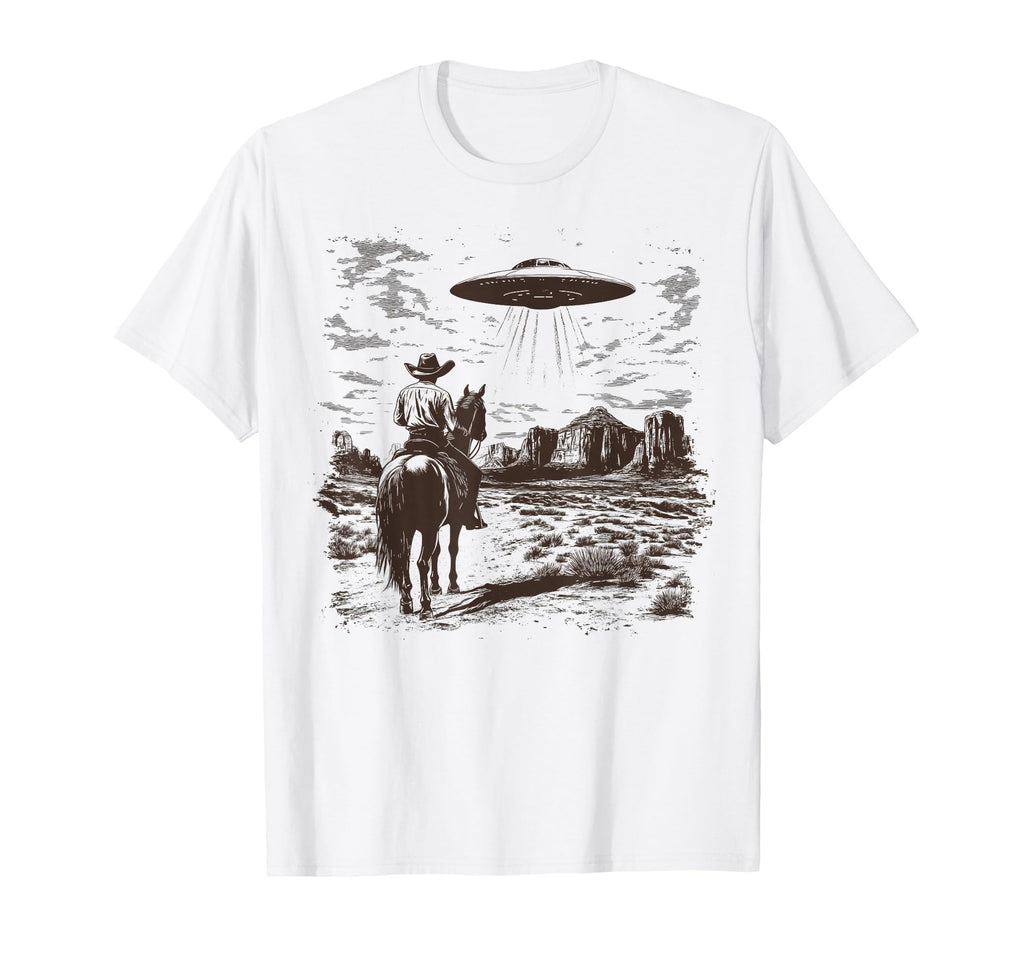 Rodeo Cowboy Western Country Spaceship T-Shirt - Trendy Graphic Men Women - T-Shirt, Sweatshirt, Hoodie